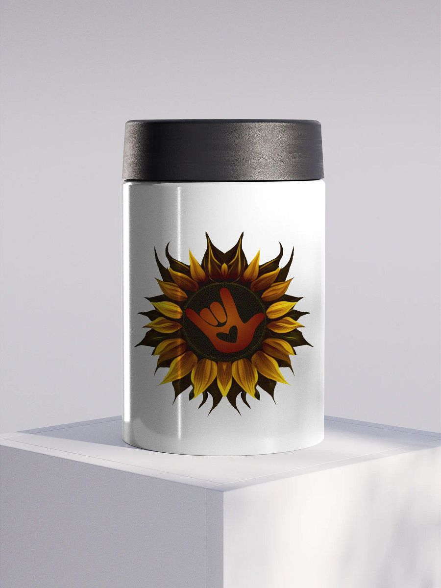 ASL Love Sunflower Stainless Steel Koozie product image (1)