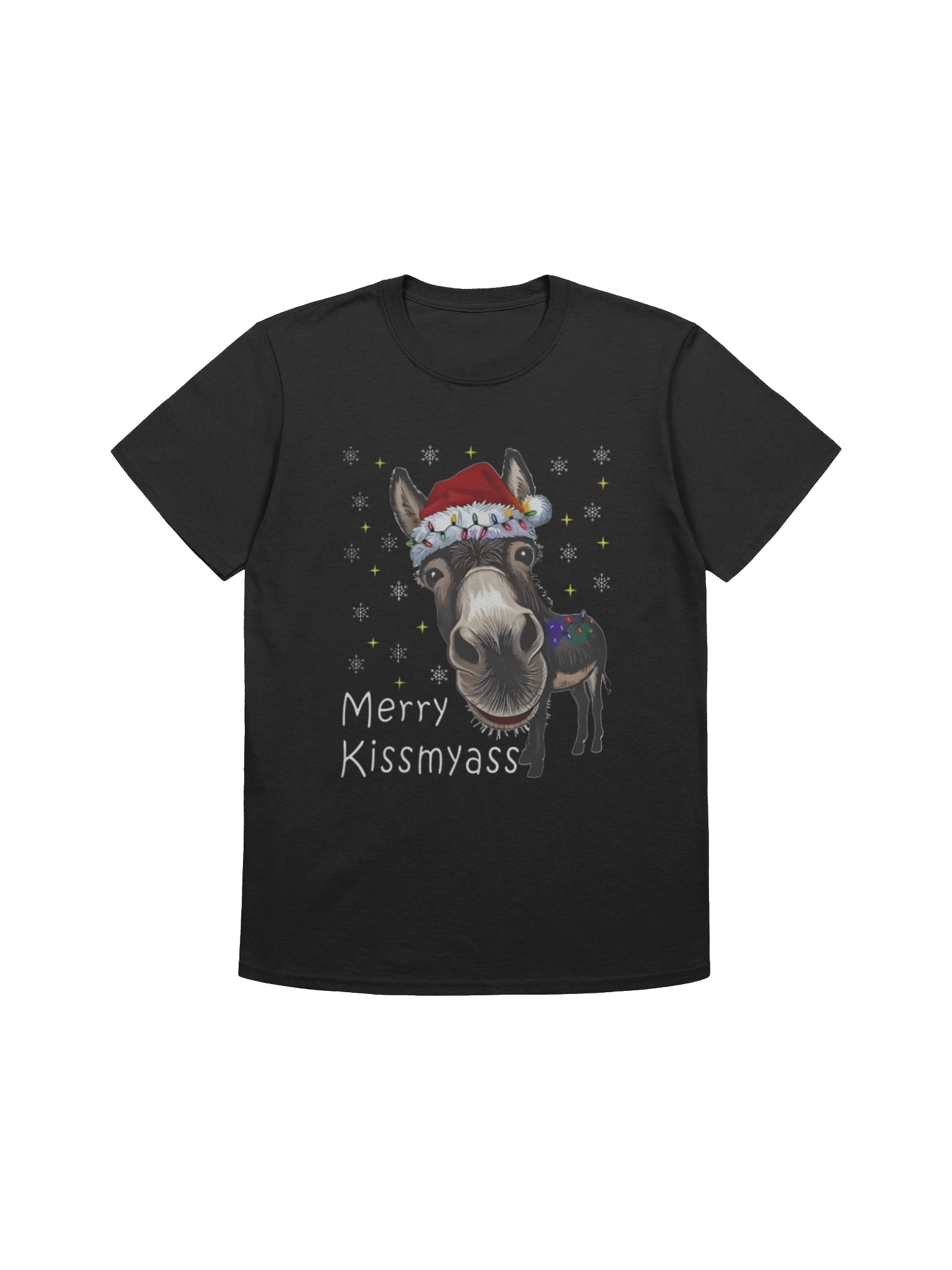 Merry KissMyAss Donkey Santa Hat Shirt product image (1)