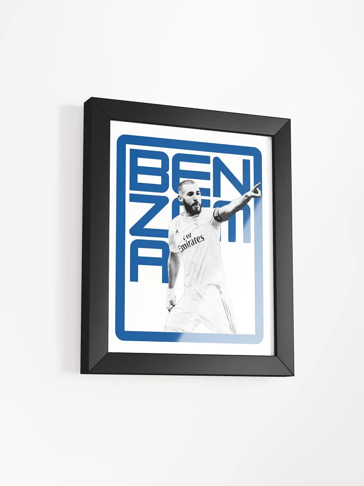 Karim Benzema BW Real Madrid Name Art Framed Print product image (2)