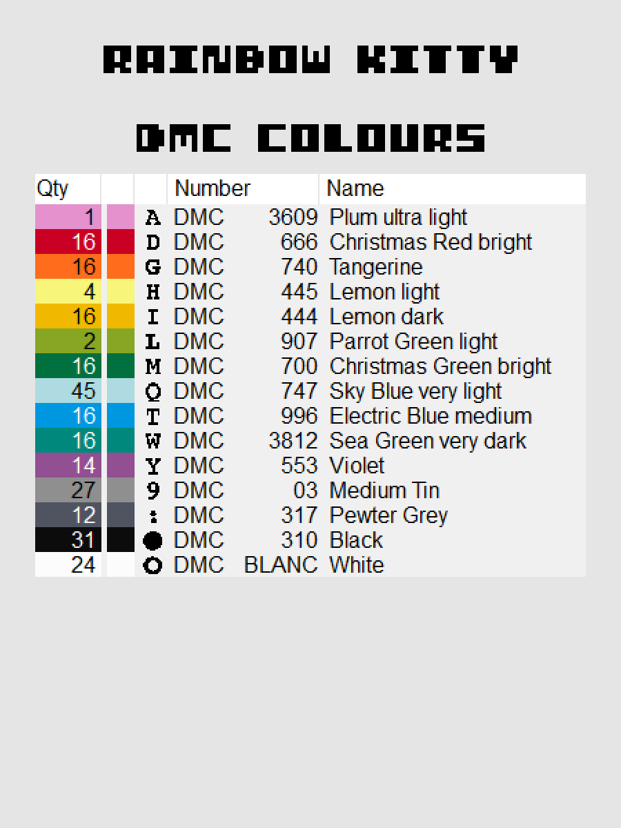 Rainbow Kitty Pixel Art product image (4)