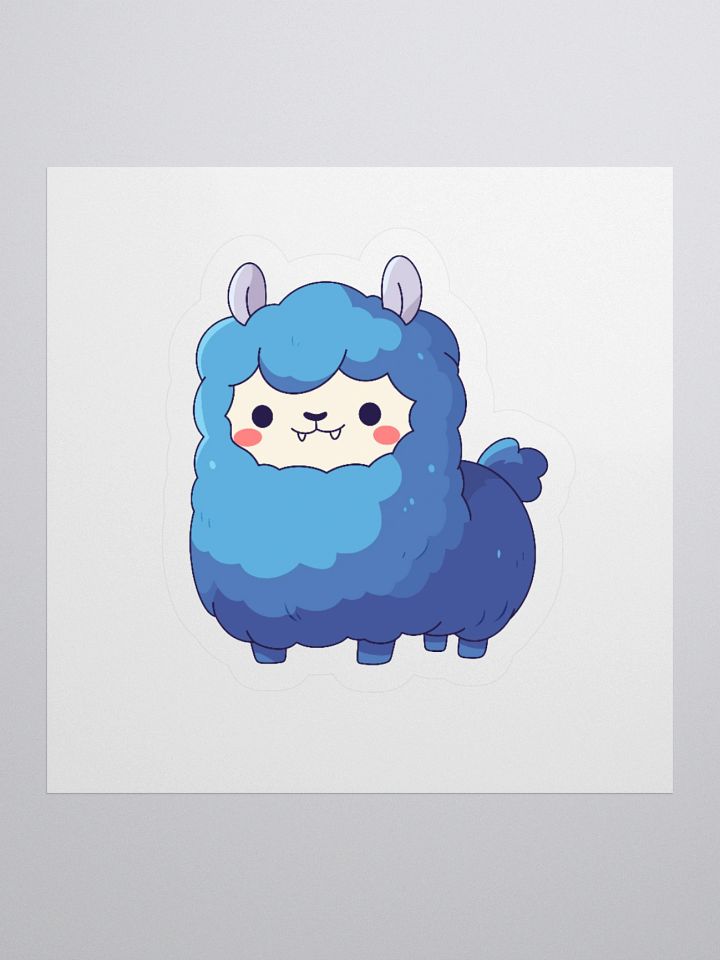 Muffang Alpaca Sticker – Chubby Blue Alpaca Vinyl Decal product image (3)