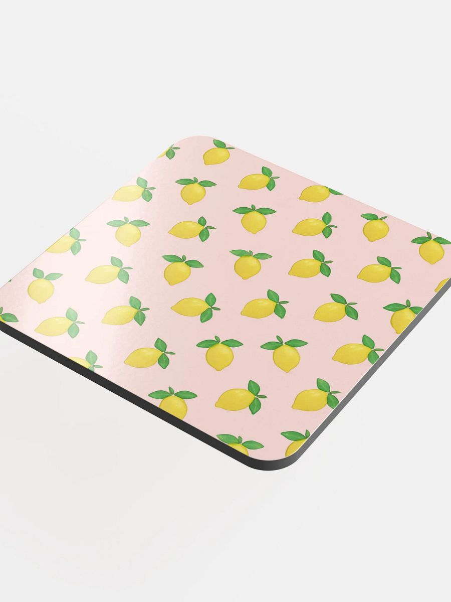 Lemons Light Pink Cork Coaster product image (4)
