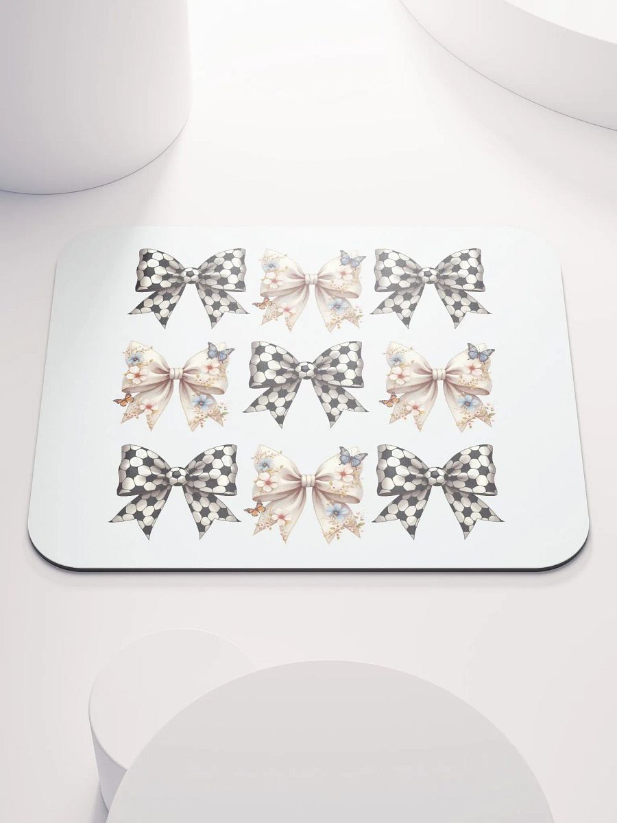 Spring Bows Soccer Charming Grid Mouse Pad product image (2)