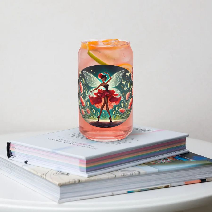 Poppy Fairy Fantasy Glass with Optional Lid and Straw product image (34)