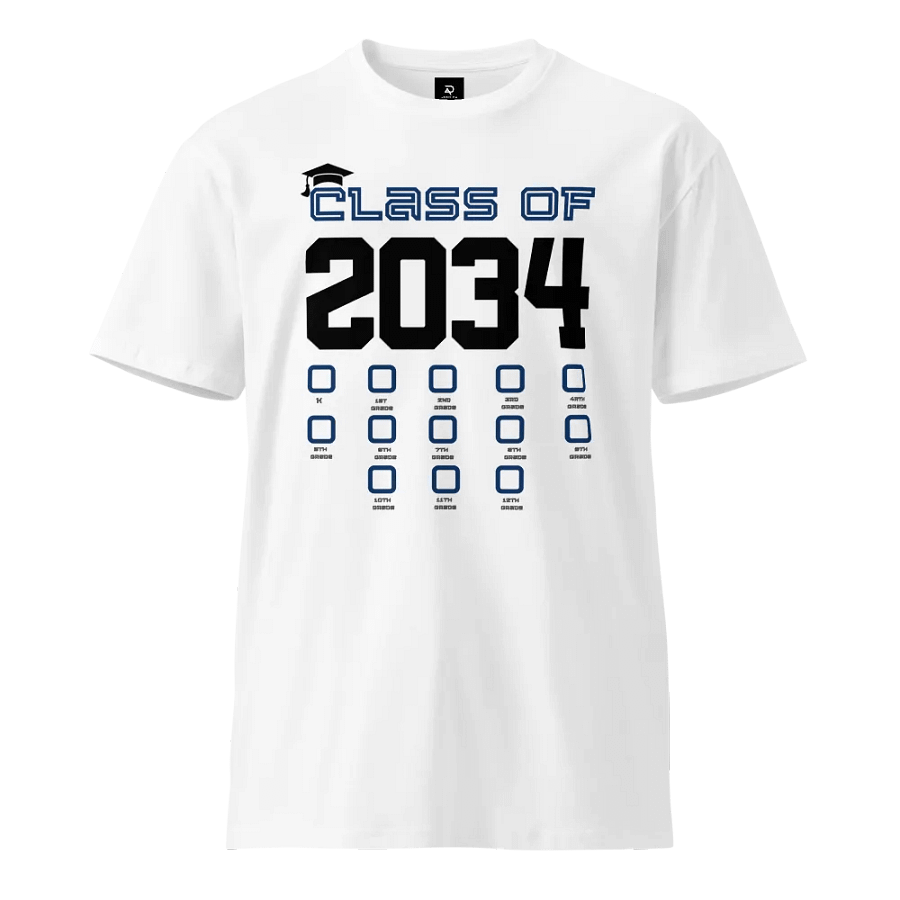 Personalized Class of 2034 T-Shirt with Grade Progress Tracker T-Shirt Classic T-Shirt product image (5)