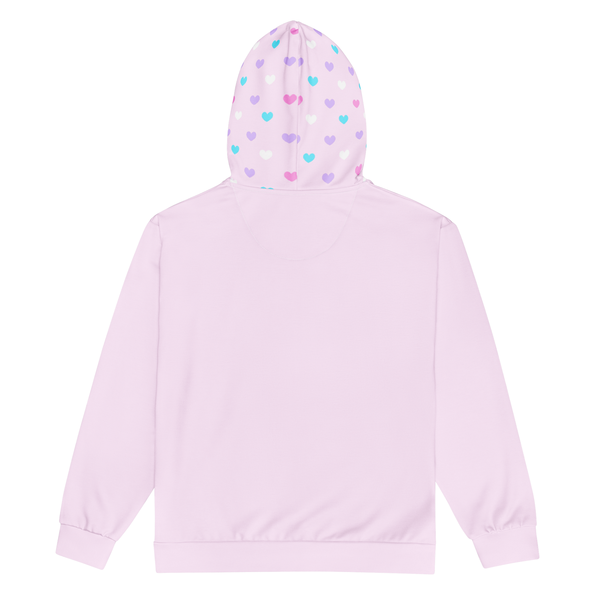 Pink Heart Pattern Hooded Jacket product image (2)