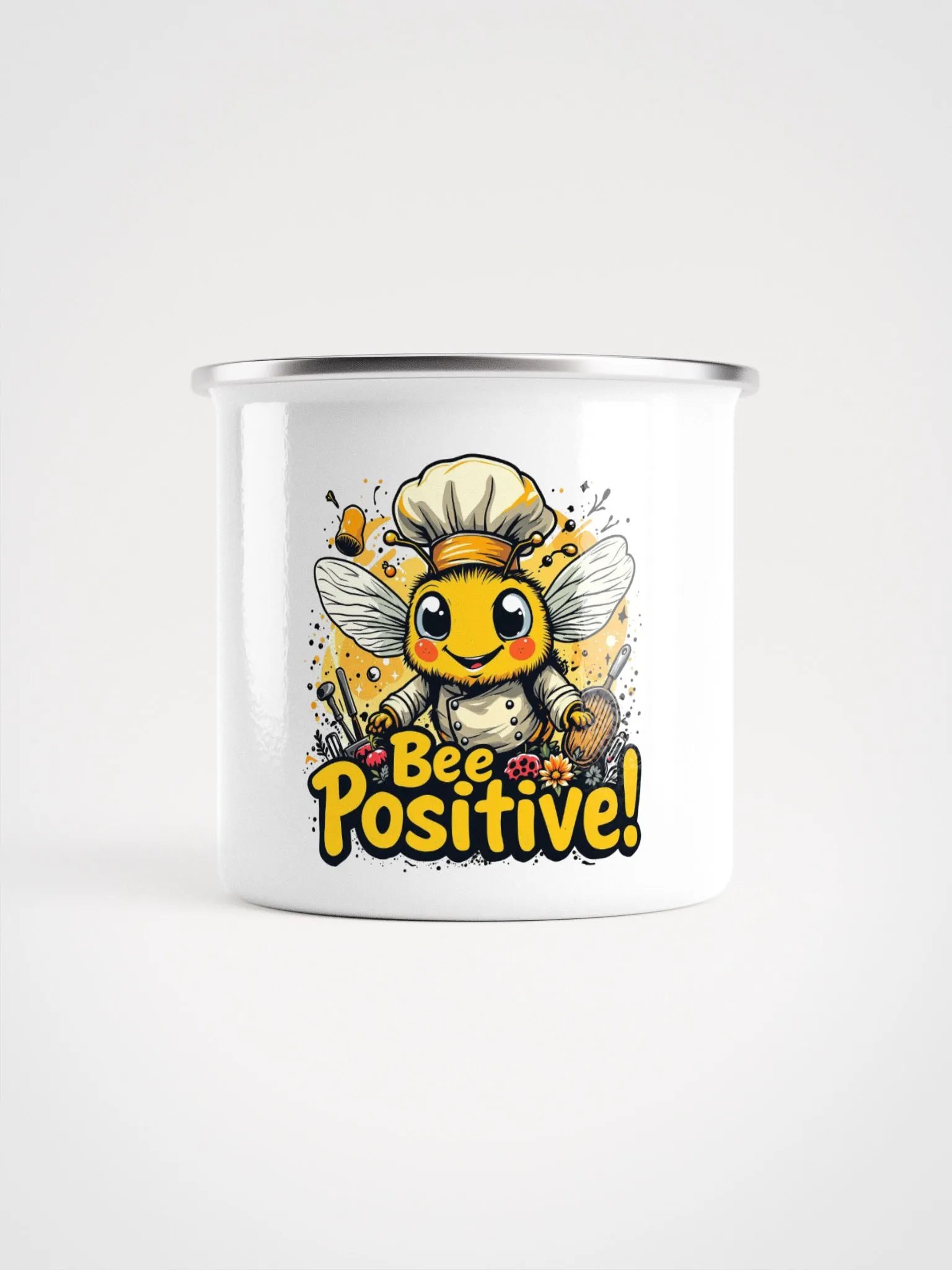 Bee Positive! Enamel Camping Mug product image (2)