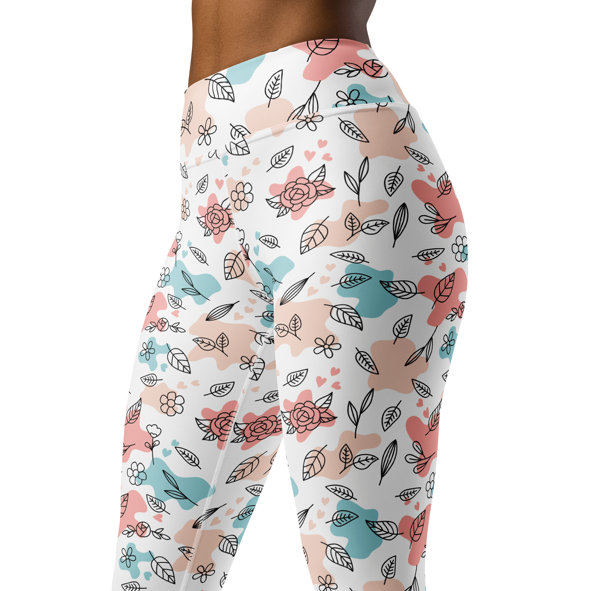 Garden Muse High-Waist Leggings - Floral Watercolor product image (4)
