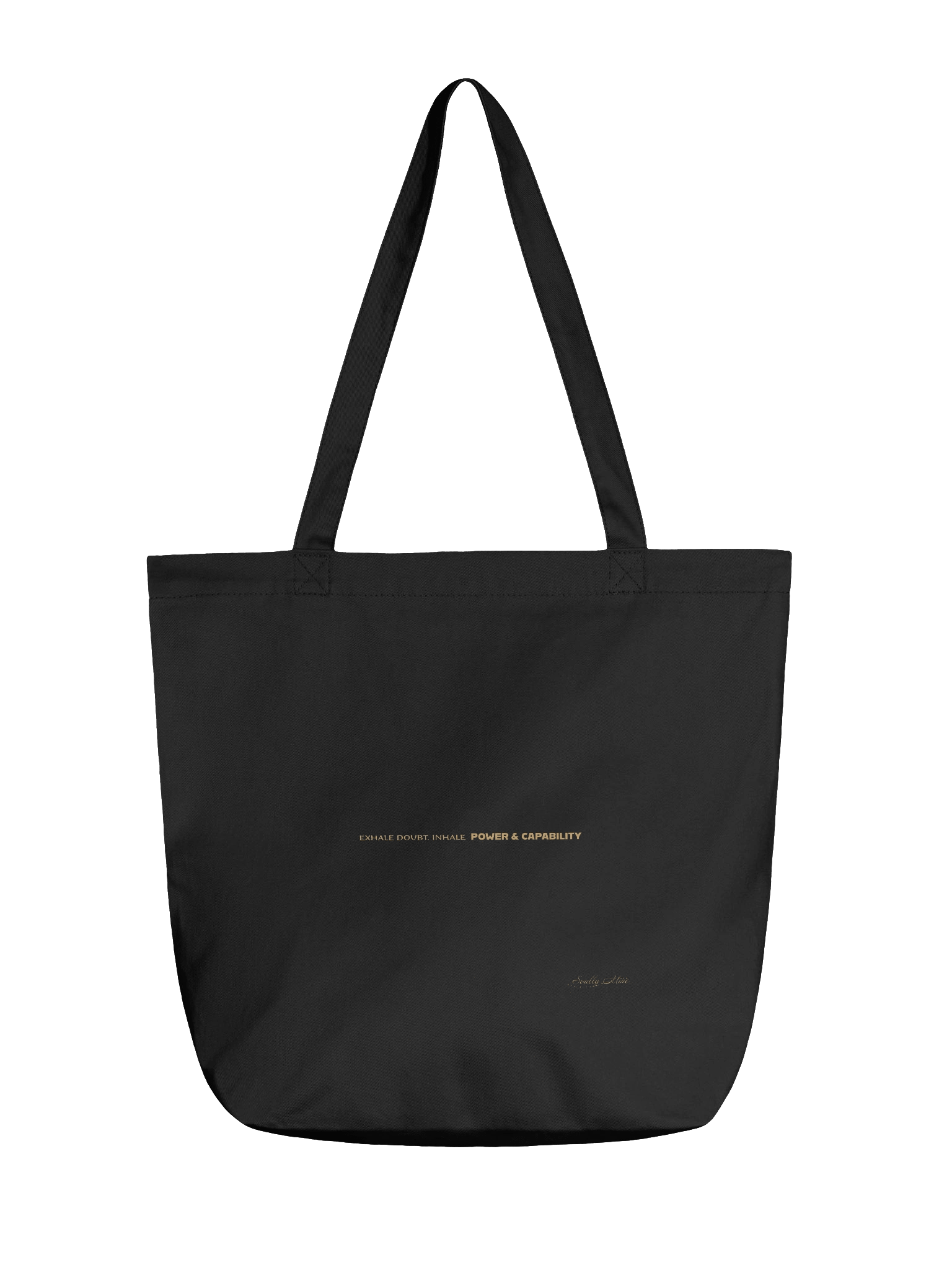 Soully Mine- GOLD PRINT Exhale, Inhale Tote Bag in Black product image (2)