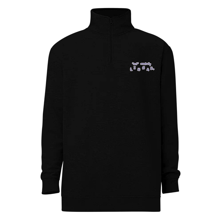 *not* mentally linear. (purple bubble design) embroidered quarter zip product image (2)