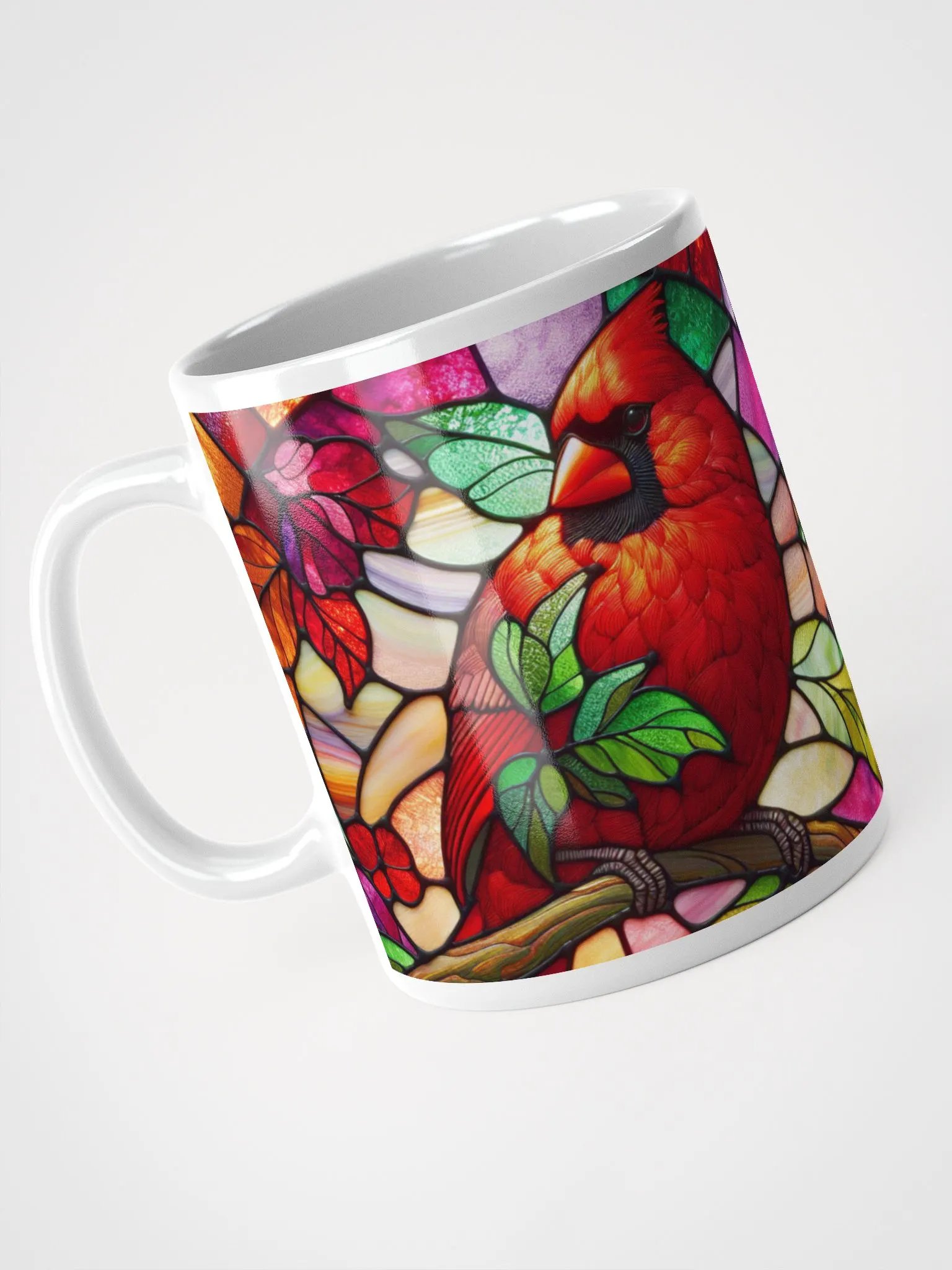 Stained Glass Cardinal Mug For Bird Lovers product image (3)