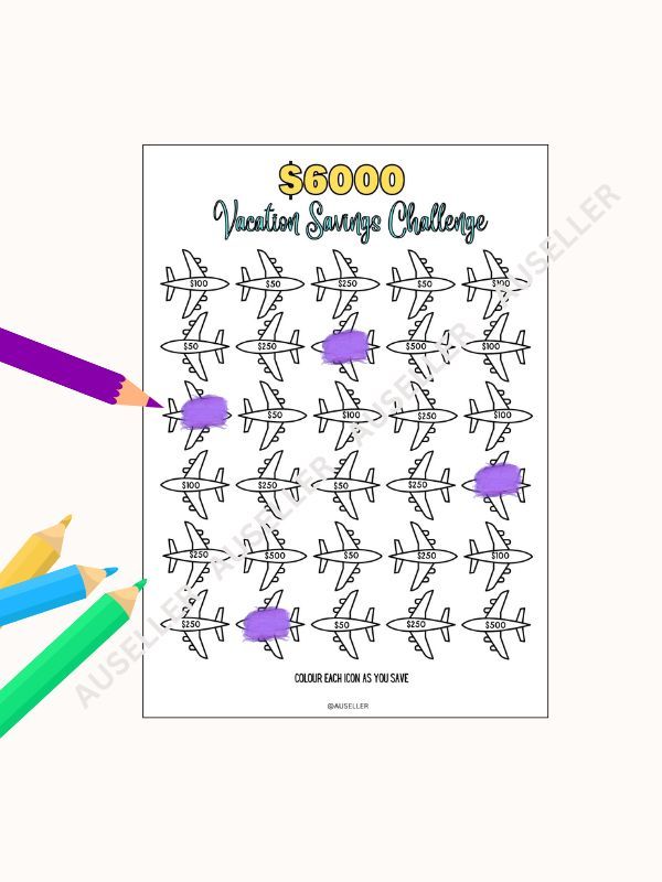 Vacation Savings Challenge Printable Page product image (2)