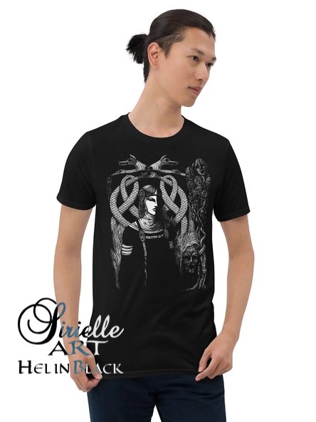Hel in Black Relaxed Fit Unisex Softstyle T-Shirt product image (6)