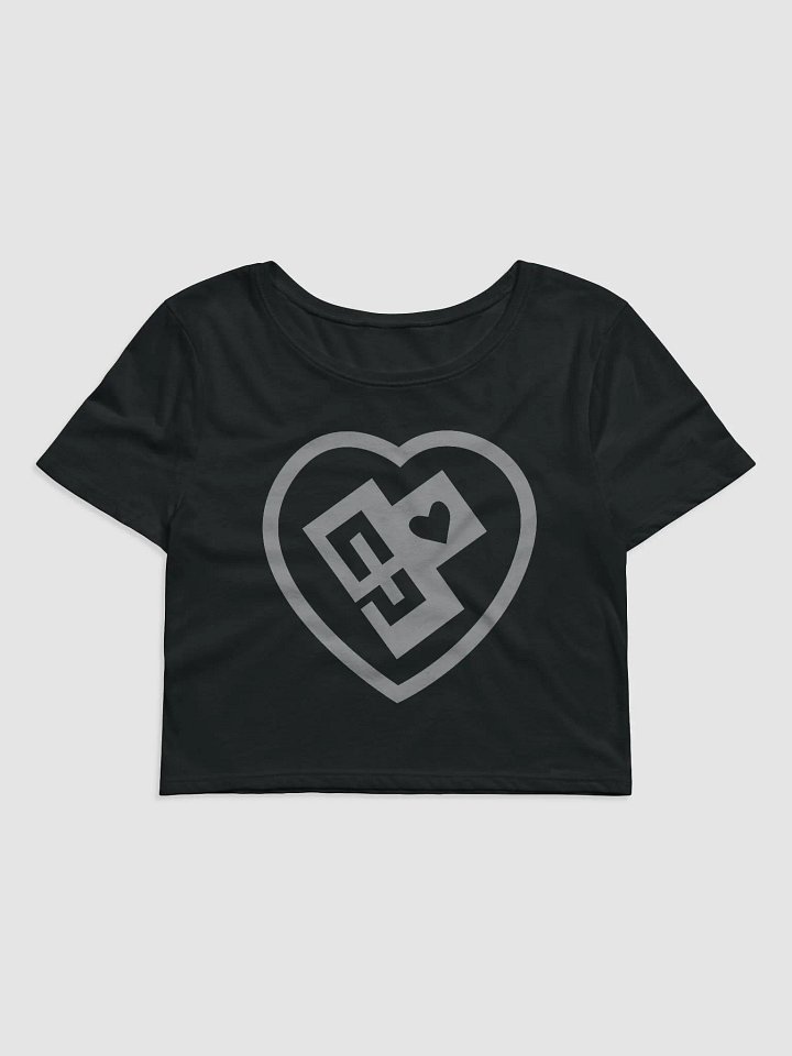 OptimusProcrastinus HeartChip in Heart Cropped T-Shirt (Grey) product image (1)