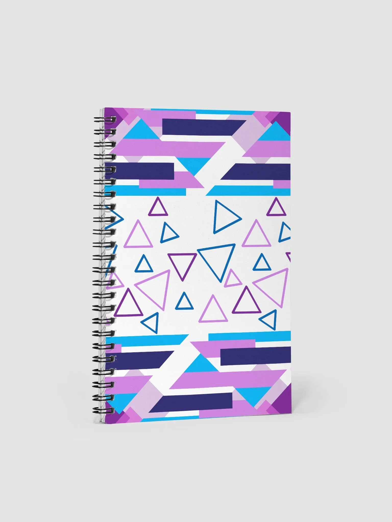 Shades of Purple And Blues Geometric Abstract Design Spiral Notebook product image (1)