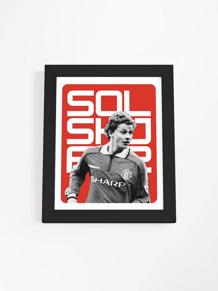 Ole Gunnar Solskjær BW Manchester United Name Art Framed Print product image (1)