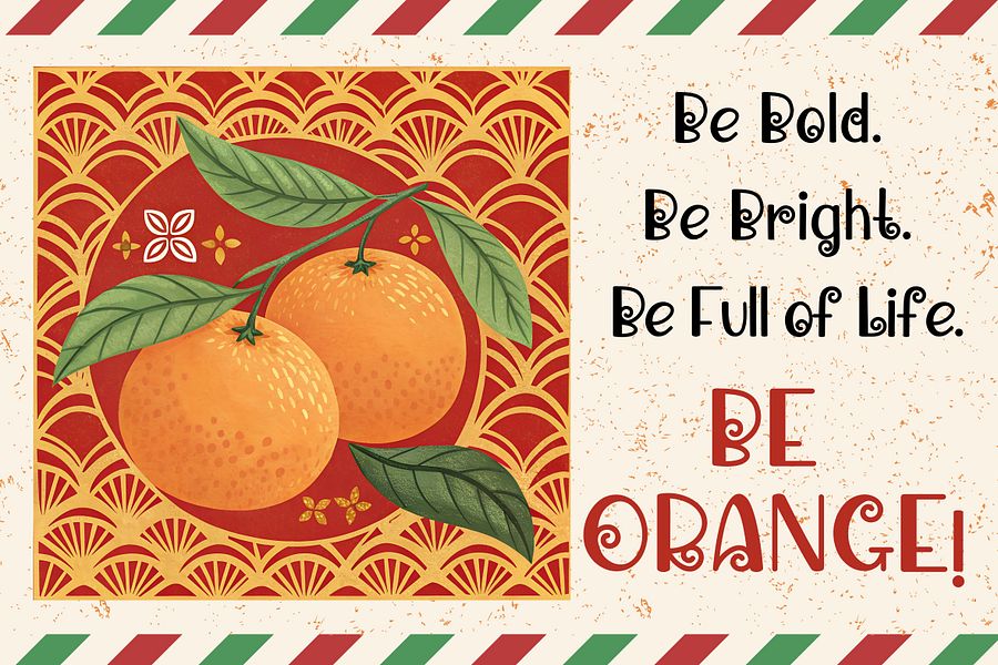 Printable motivational Postcard "Be Orange" product image (1)