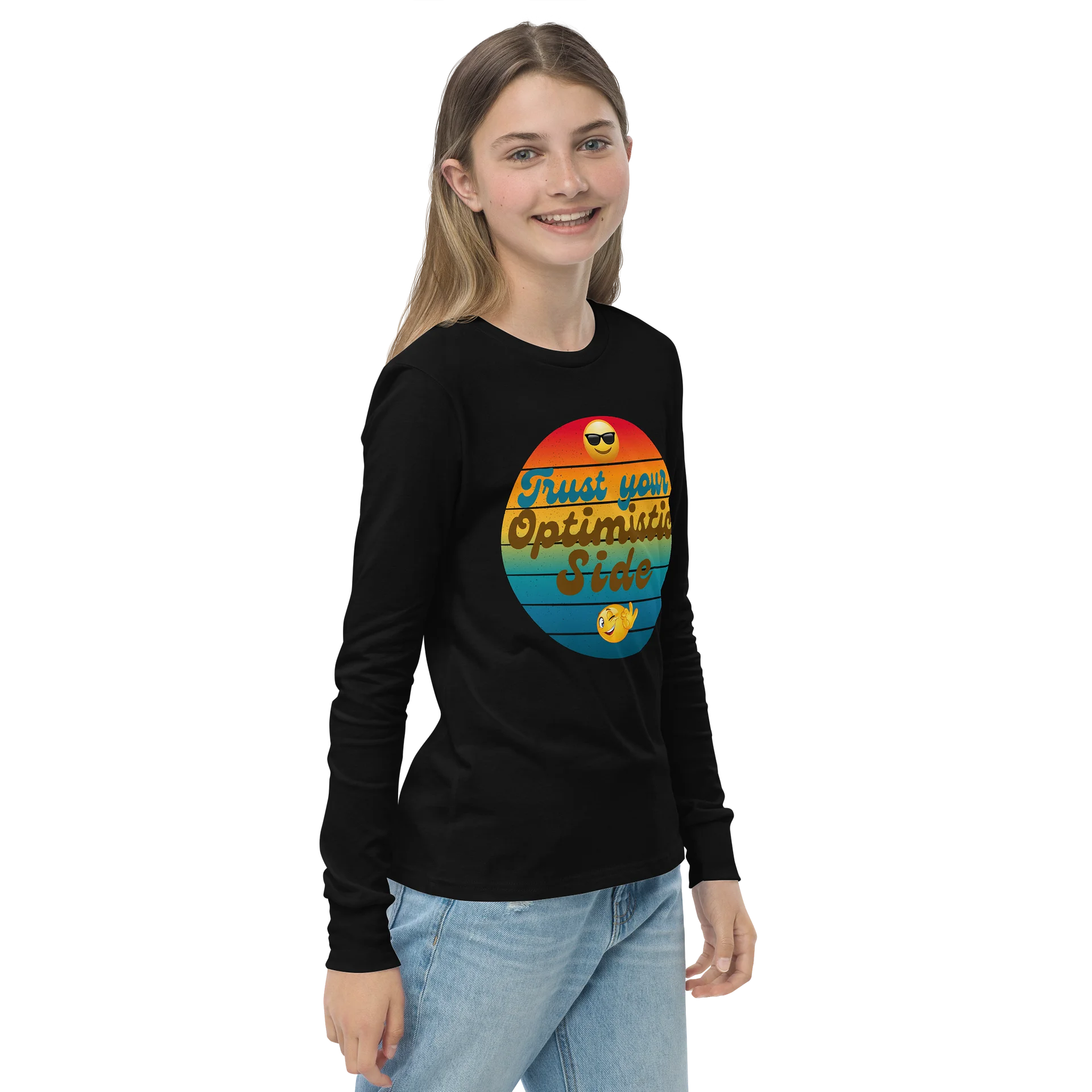 Optimistic Vibes Youth Long Sleeve Tee product image (4)