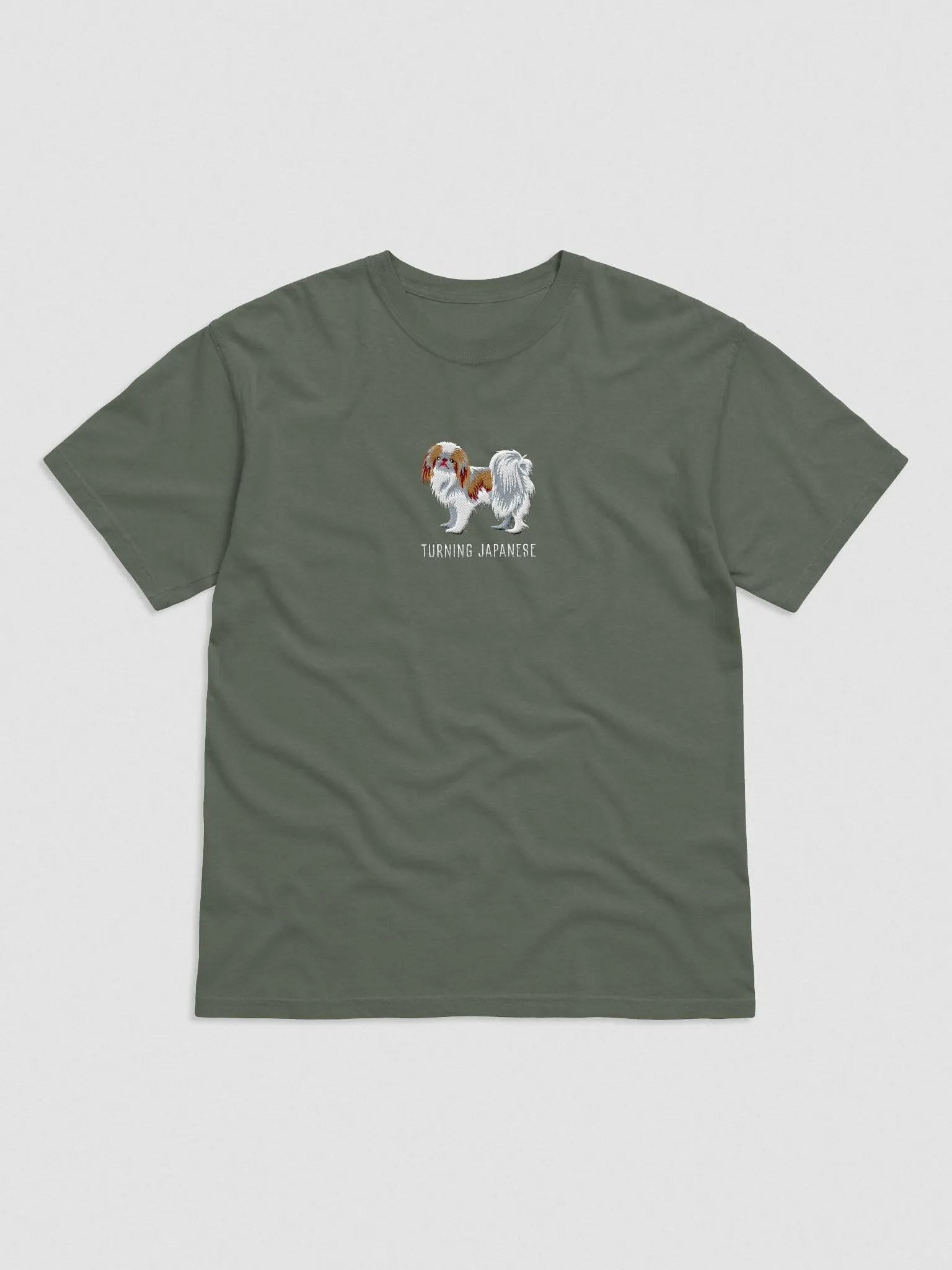 Turning Japanese T-Shirt(Embroidered) of a Japanese Chin(Brown) product image (4)