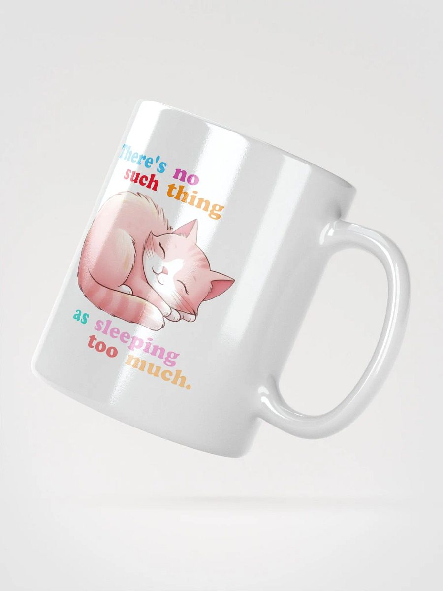 Sleeping Pink Cat White Glossy Ceramic Mug product image (2)