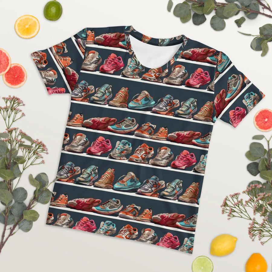 Colorful Sneakers Pattern All Over Print T-shirt product image (7)