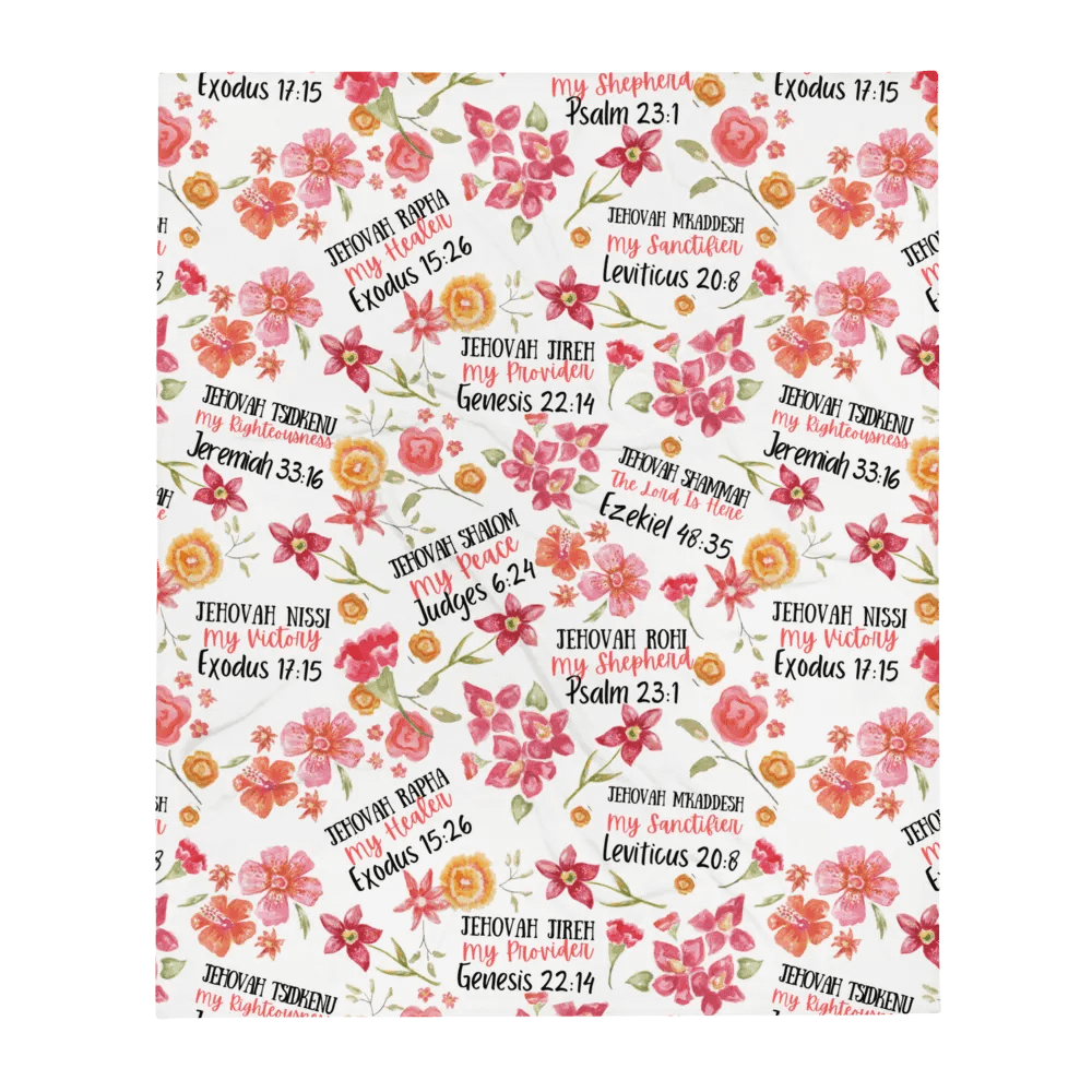 White Floral Names Of God Blanket product image (2)
