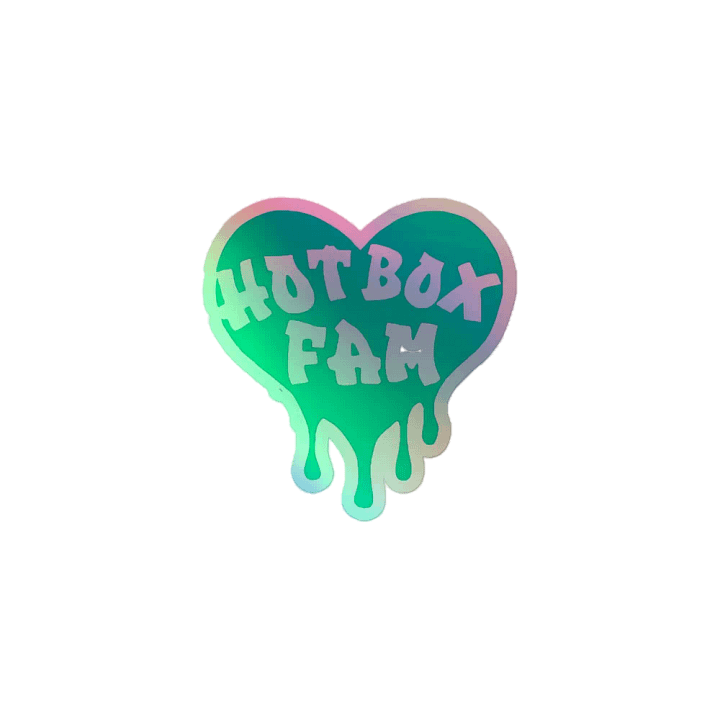 HOT BOX FAM TRANSPARENT SEAFOAM GREEN LOGO STICKER product image (1)
