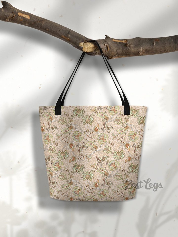 Large Tote Bag "Elegant Neutral Beige Chintz" product image (2)