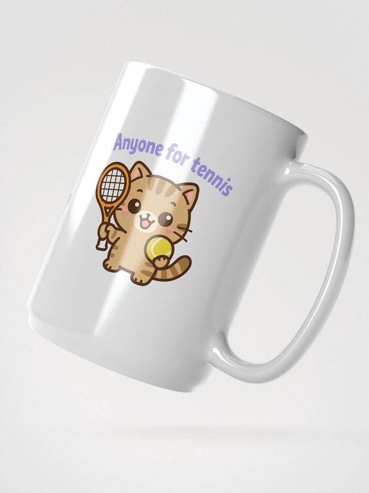 Tennis Cat White Glossy Mug product image (2)