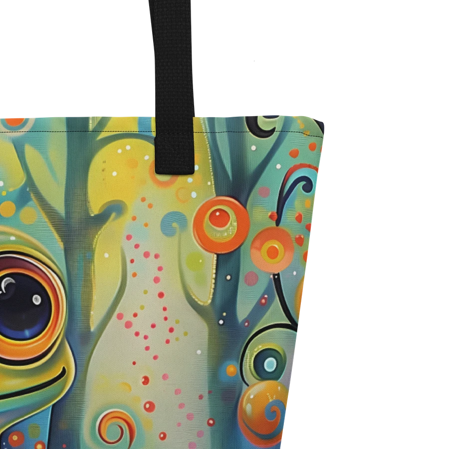 Tote Bag: Adorable Frog in Enchanted Magic Forest Psychedelic Design product image (5)