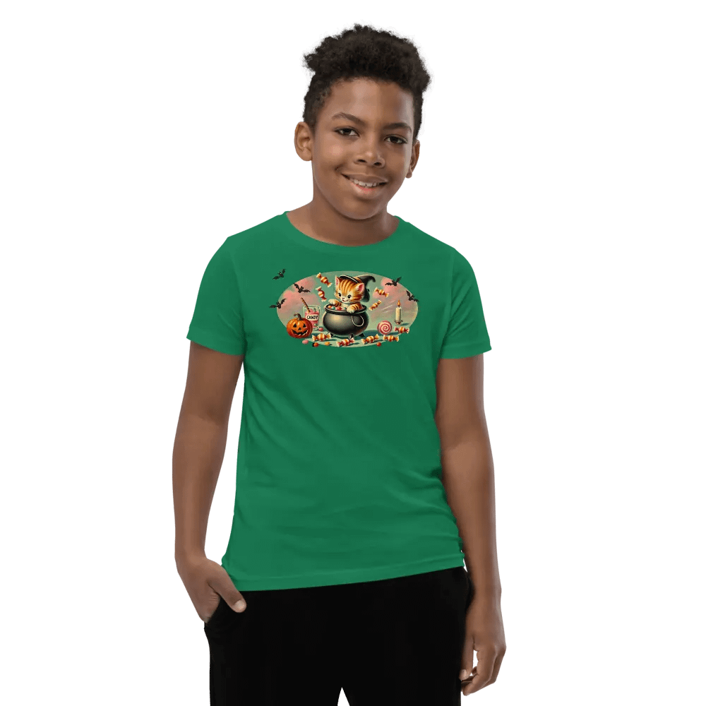 Halloween Cauldron Kitten Kids T-Shirt product image (36)