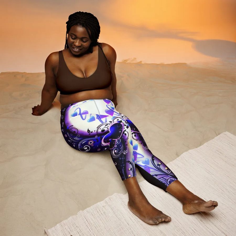 Mystic Hearts All-Over Yoga Capri Leggings product image (5)