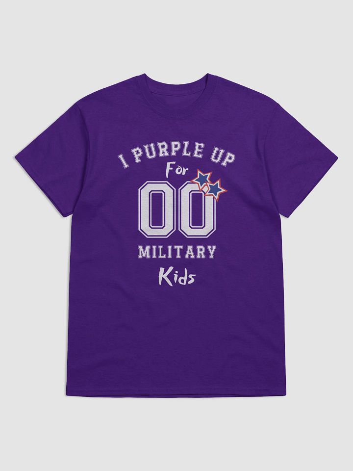 Purple Up For Military Child Month Tee For Men And Women With Red White And Blue Stars product image (1)