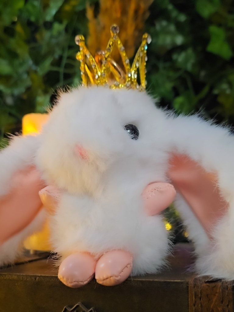 The Armored Kingdom Crowned White Snugglehop Bunny Keychain product image (2)