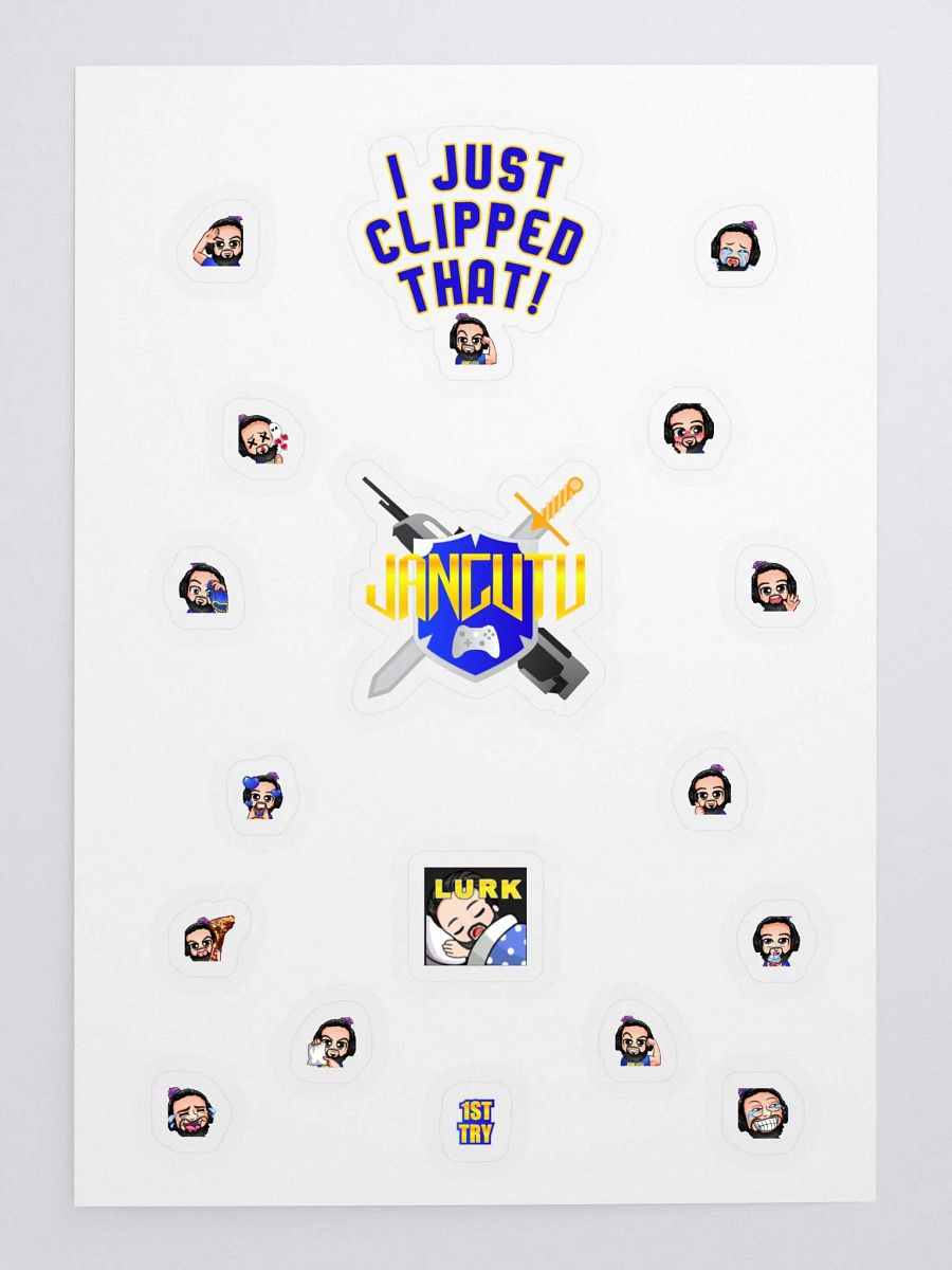 Jangutu Sticker Sheet: Logo & Emote Extravaganza! product image (1)