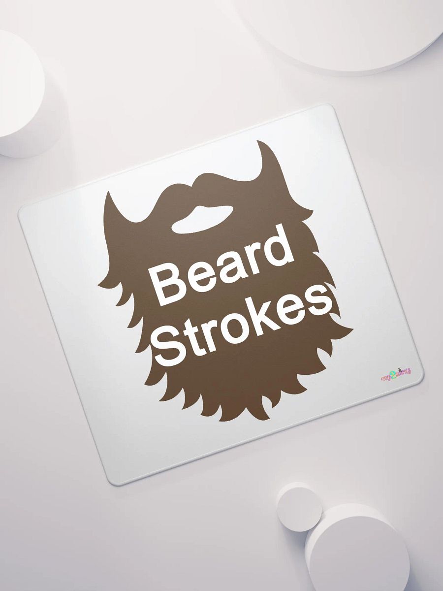 Brown Beard Strokes Gaming Mouse Pad (White) product image (7)