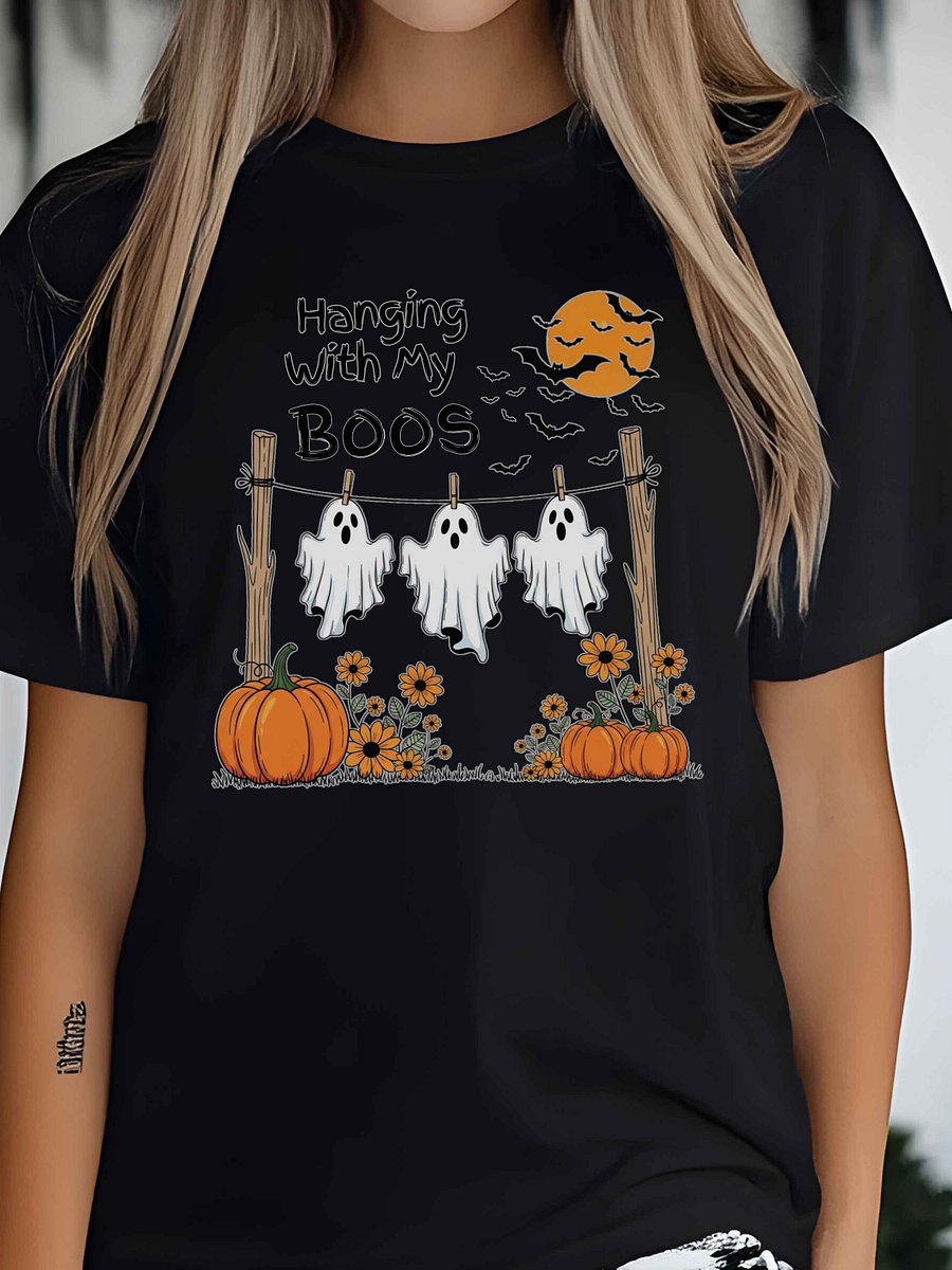 Hanging with My Boos PNG, Cute Halloween Ghosts Sublimation Design, Fall Digital Download, Funny Ghost Shirt Clipart, 300 DPI PNG File product image (5)