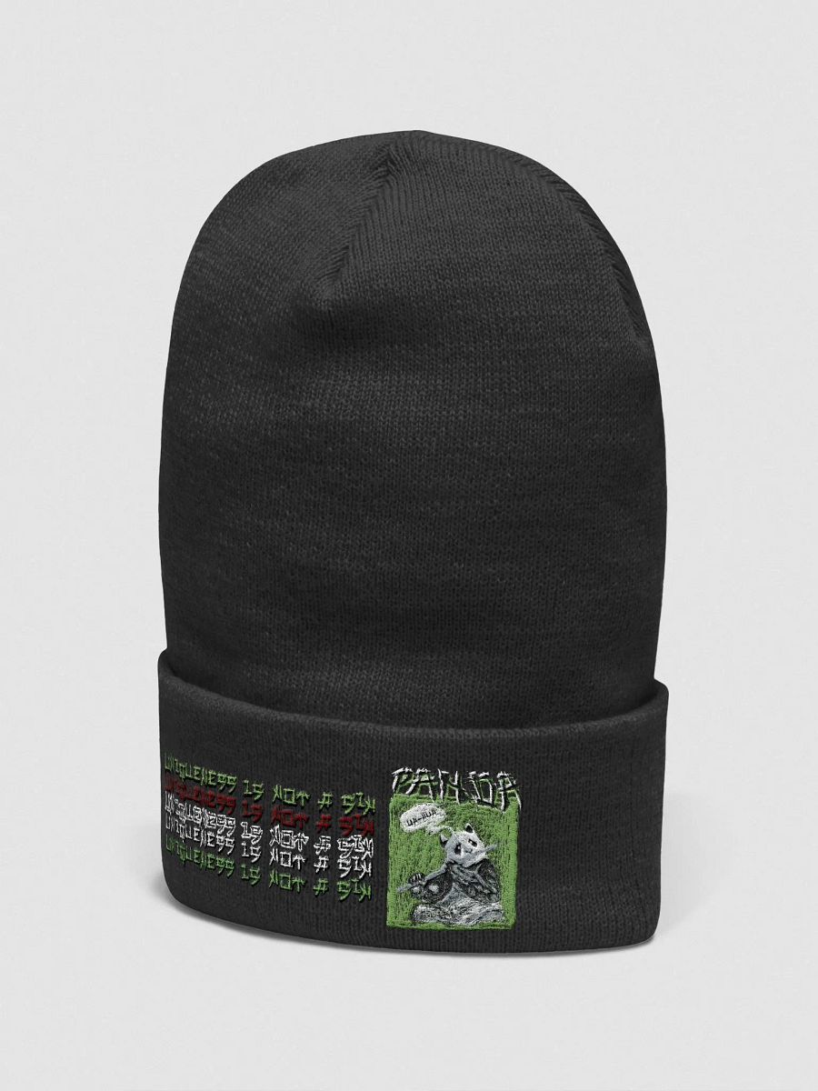 Uh-Huh Panda Scribble Art (Yupoong Cuffed Beanie) product image (4)