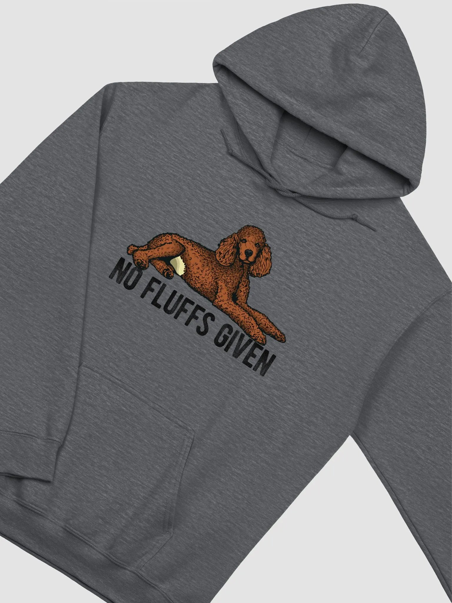 No Fluffs Given Hooded Sweatshirt of a Standard Poodle(Red) | Funny Hoodie for Poodle Paw-rents product image (5)