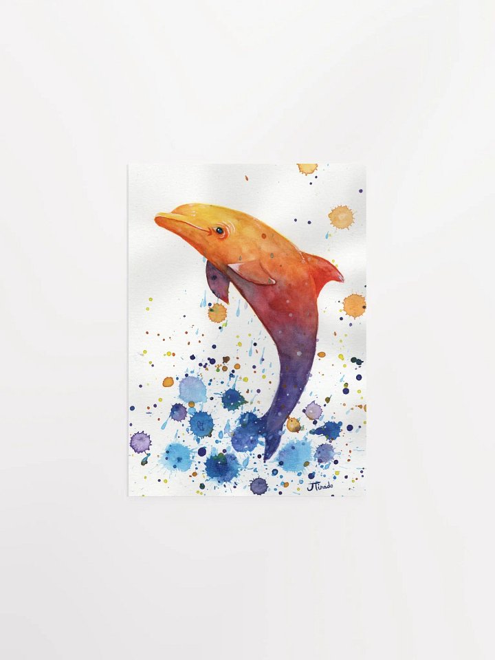Vibrant Dolphin Leaping Watercolor Poster product image (3)