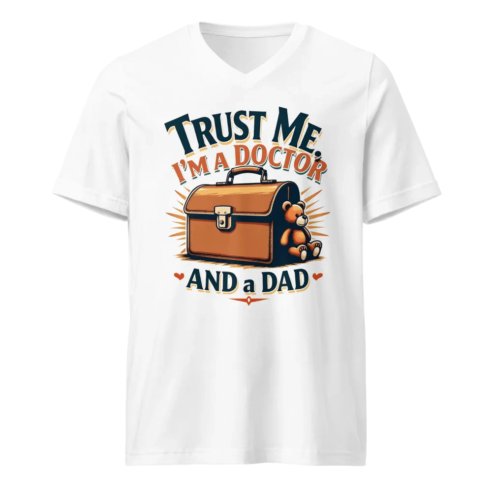 Trust Me, I'm a Doctor and a dad v-neck Tee product image (5)