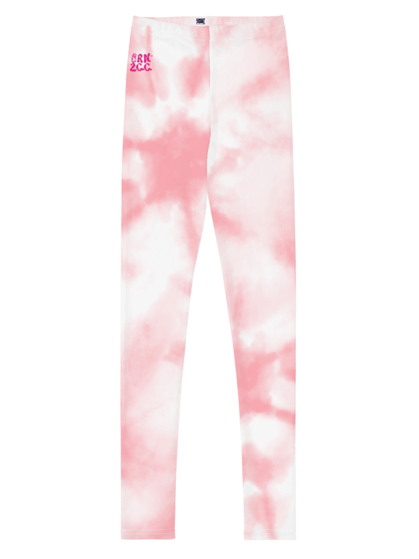 🎨 Girls’ | Youth | Pink & White Tie-Dye | BRN.2C.C.™ | Leggings 💫 product image (6)