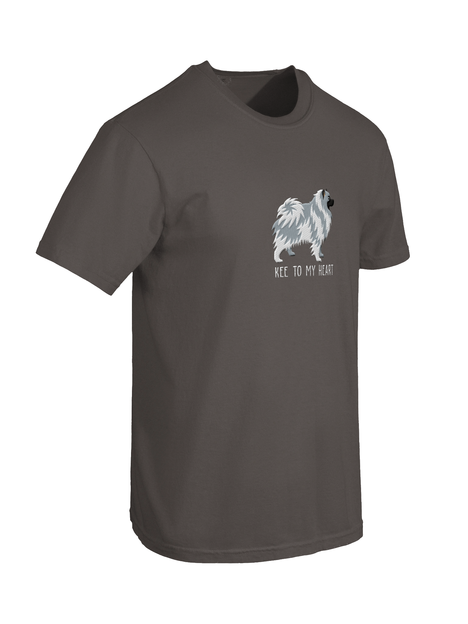 Kee to My Heart T-Shirt(Embroidered) of a Keeshond(Blue) product image (45)