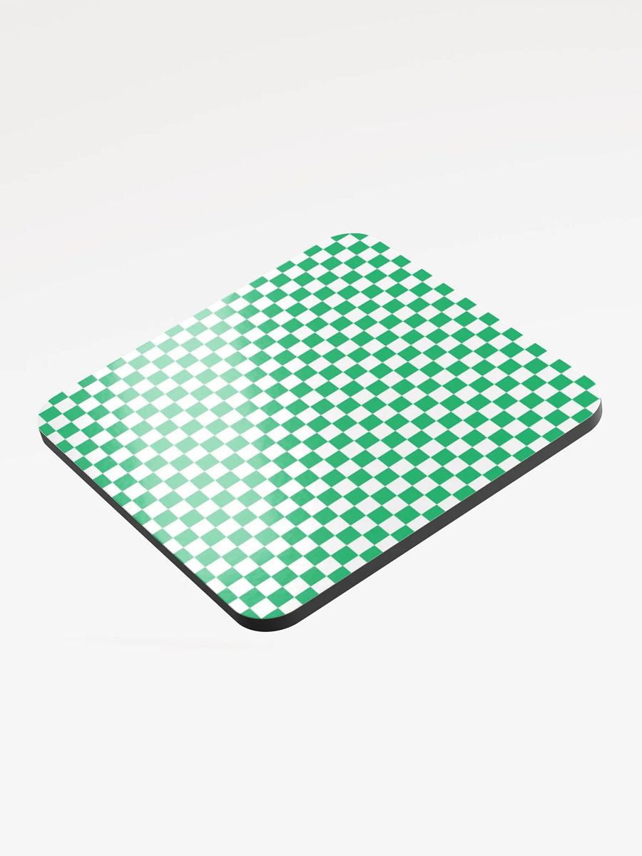 Checkers! Green and White Checkered Cork Coaster product image (3)