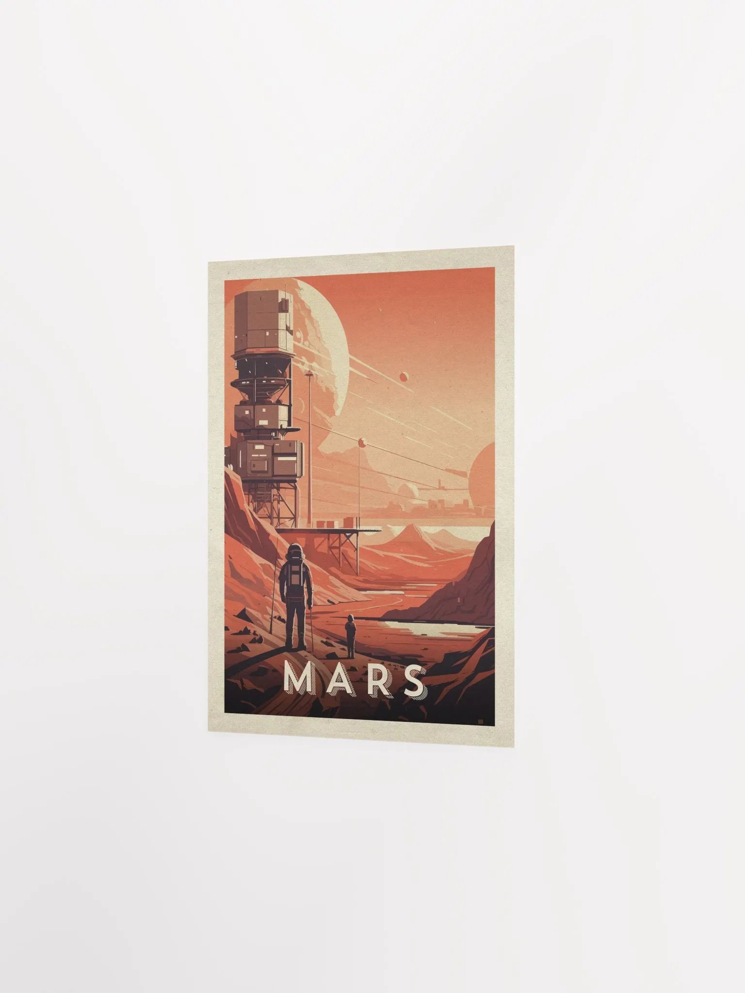 Mars, colony, astronaut — Vintage space poster product image (7)