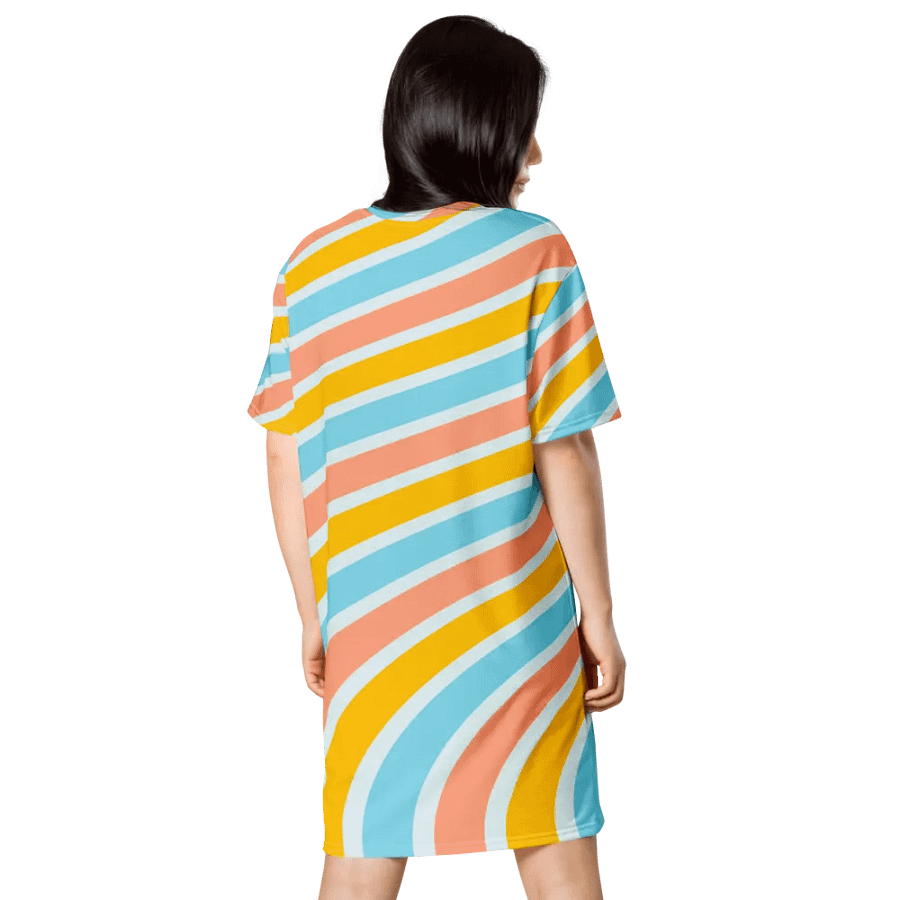 Cheerful Sorbet Stripes All-Over Print T-Shirt Dress product image (3)