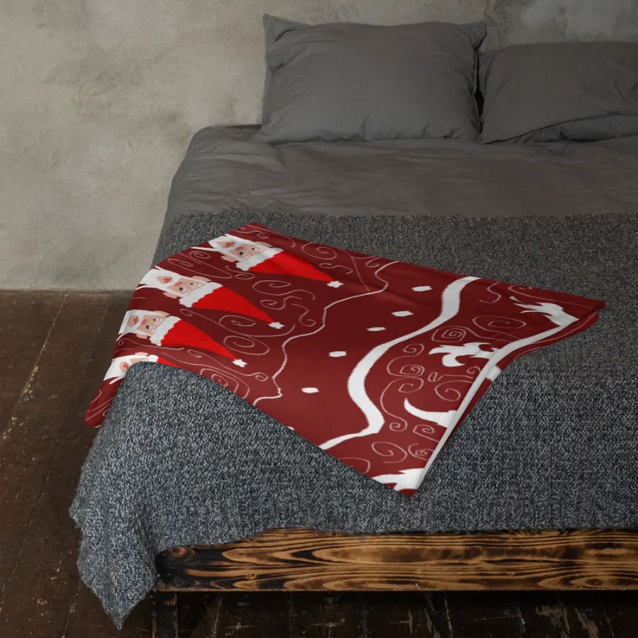 Bearded Santa Pattern Throw Blanket product image (23)