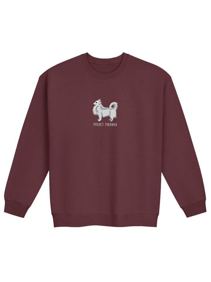 Pocket Piranha Sweatshirt (Embroidered) of a Longhaired Chihuahua(White) product image (5)