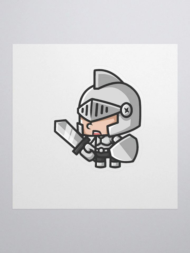 Hero with sword and shield chibi sticker product image (1)