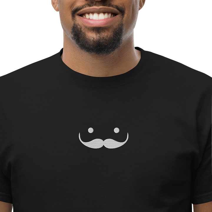 Embroidered Cute Mustache Face T-Shirt product image (1)